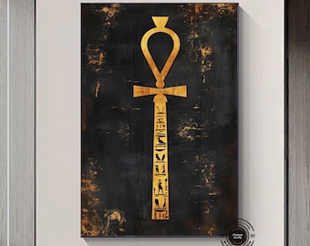 Ancient Egyptian Hieroglyphs on a Black Base Wall Decor - Intricately Crafted Symbolic Art Piece