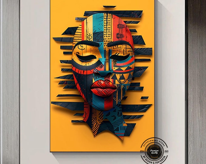 African wall Symbols, African Canvas Painting, African culture home decor, African luxury wall art, African pattern traditional wall art
