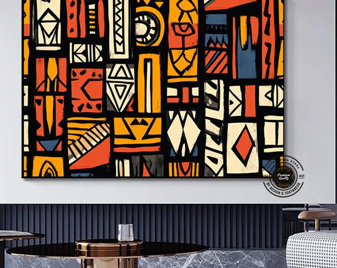 African American Culture Wall Art, African Culture Wall Decor, Wall Symbol Canvas Painting, Abstract Canvas Wall Art, Africa Wall Art, Gift