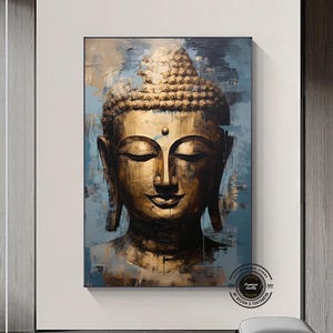 Gold Buddha Canvas Art: Zen Buddhist Wall Decor