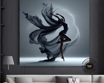 Ballerina Canvas Print: Silk Dress Modern Home Decor