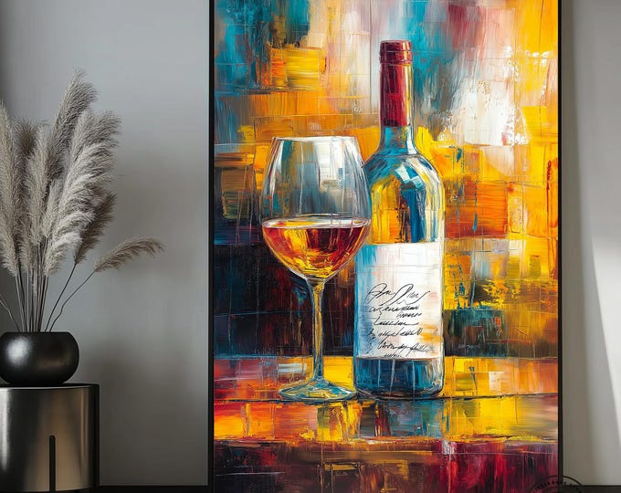 Wine bottle canvas wall art wine glass canvas wall decor red wine canvas art fruit and wine ready to hang canvas wall decor