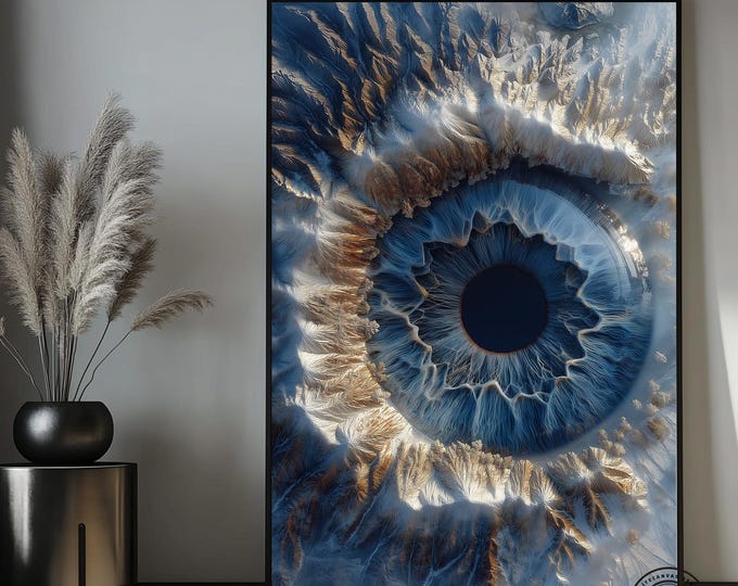 Siberian winter landscape, Aerial view of Lake Baikal that looks like a giant blue eye canvas wall art