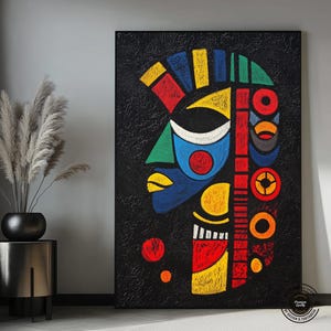 Ingelijste poster Afrikaans tribal masker: handgemaakte Afrikaanse muurkunst