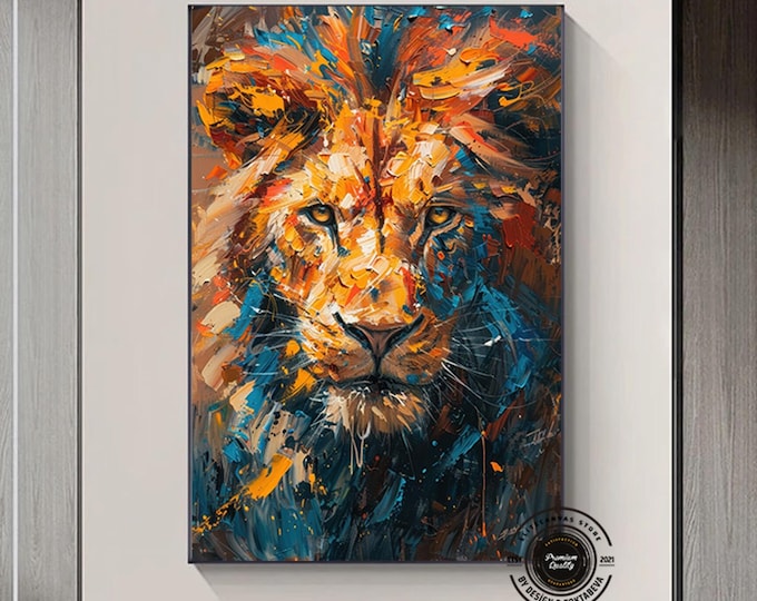 Lion Colorful Abstract Framed Poster, Lion Wall Art, Lion, Lion Print, Colorful Wall Art, Abstract Art, Colorful, Home Decor, Lion Painting