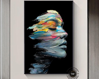 Abstract Woman Portrait: Modern Boho Wall Art Print