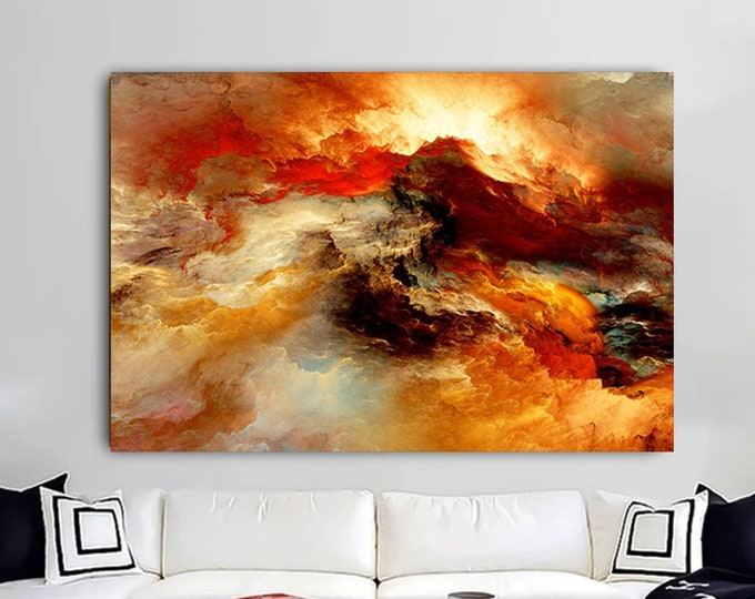 Abstract Clouds  Modern Wall Art, Extra Large Wall Art Marble, Alcohol Ink Wall Decor, Abstract Canvas Art, Contemporary Art, Modern Poster,
