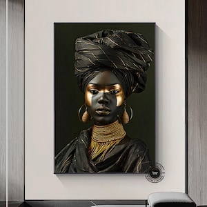 African Woman Canvas Art: Ethnic Portrait, Color Wall Decor