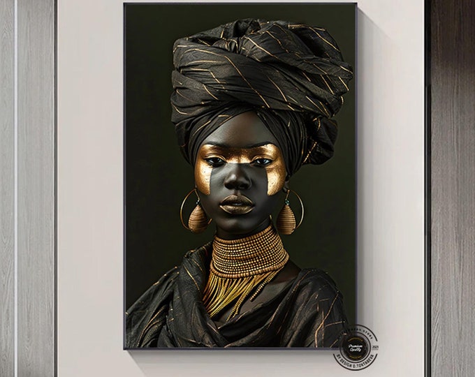 African Ethnic Woman Canvas, African Woman Wall Art, African Canvas Art, Color Canvas, Ethnic Wall Art, African People Canvas, African Style