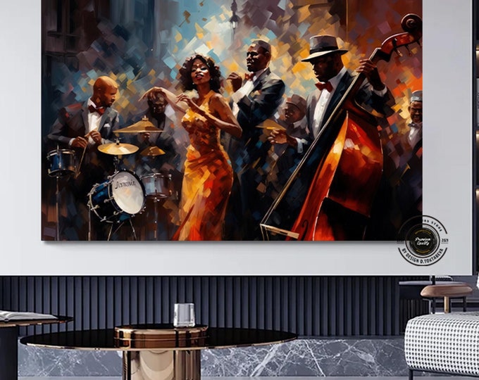 Jazz Wall Art, Musician Prints, African Wall Art Prints, Abstract Modern Wall Art Prints, Jazz Prints, Large Abstract Art Print