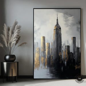 Framed New York Abstract Art Poster: Cityscape Wall Decor