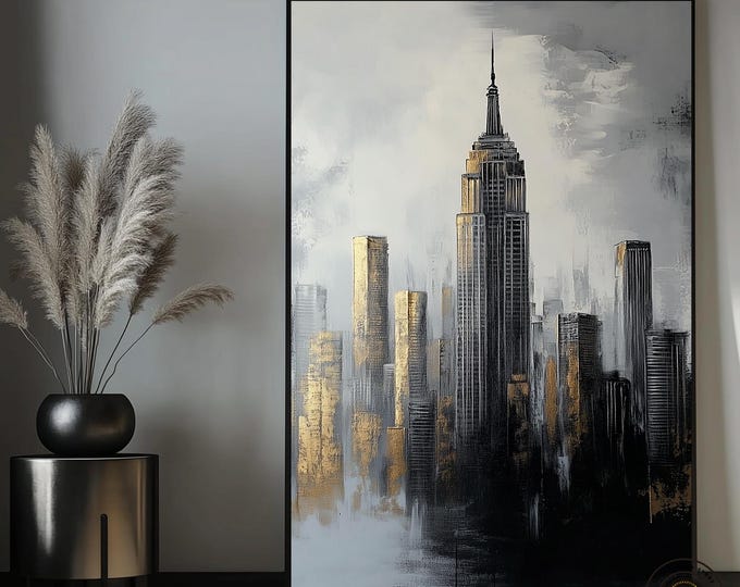 New York Abstract Art Framed Poster, New York, New York Poster, New York Print, New York Wall Art, New York Painting, Abstract Cityscape