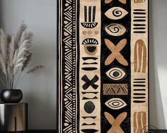 Abstract African Canvas Wall Art: Tribal Home Decor