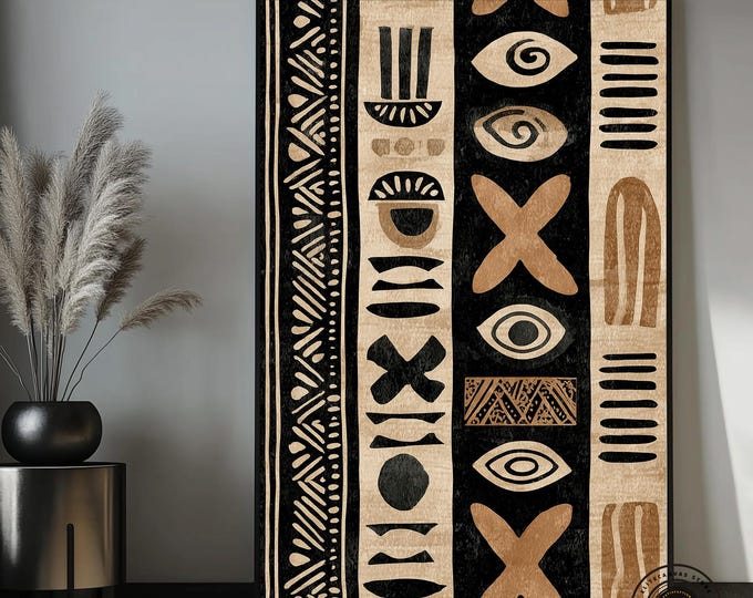 Abstract African Canvas Wall Art: Tribal Home Decor