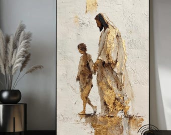 Jesus on Cross Art Print – Spiritual Christian Home Wall Decor