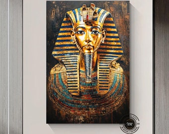 Tutankhamun Abstract Canvas Print: Egyptian Pharaoh Art