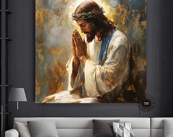 Jesus Canvas Art Print, Religous Gift, Christian Wall Decor, Bible Art, Contemporary Christian Art, Jesus Poster, Trendy Canvas Art