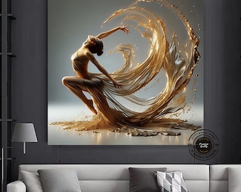 Ballerina Canvas Art Print: Silk Dress Modern Home Decor