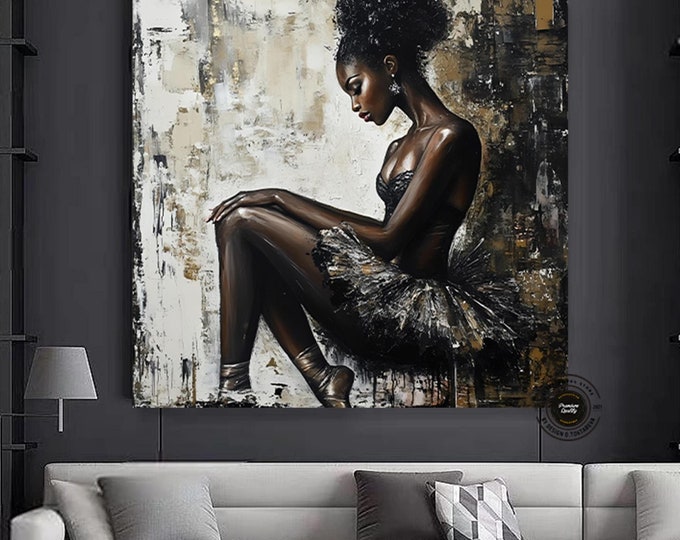 African American Art Canvas Large, Black Woman Portrait Art, Abstract African Woman Print, Colorful Abstract Art Prints, Oversized Wall Art