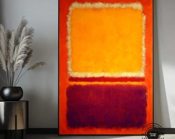 Rothko Style Color Field Canvas – Abstract Expressionist Orange Magenta Wall Art