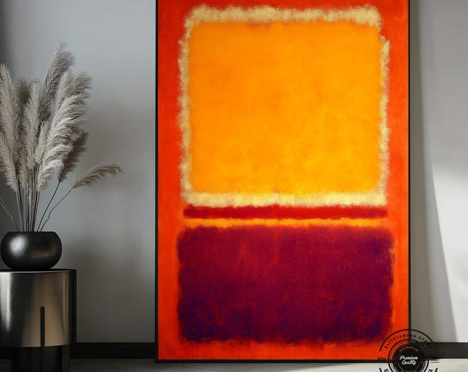 Rothko Style Color Field Canvas – Abstract Expressionist Orange Magenta Wall Art
