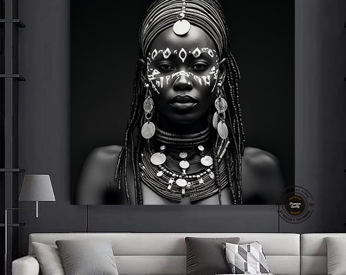 African Women Portrait, African American Culture, African Tribe Wall Art, African Culture Wall Decor, Oil Painting, Modern Home Decor, Art