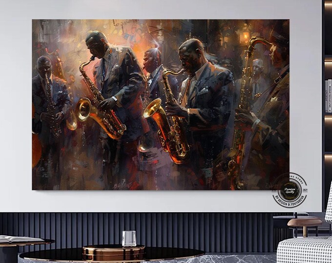 Jazz Wall Art, Musician Prints, African Wall Art Prints, Abstract Modern Wall Art Prints, Jazz Prints, Large Abstract Art Print