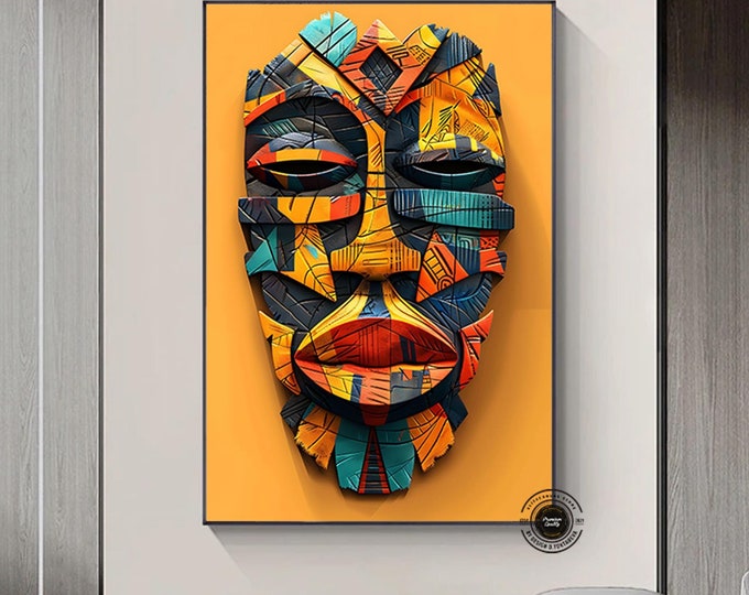 African wall Symbols, African Canvas Painting, African culture home decor, African luxury wall art, African pattern traditional wall art