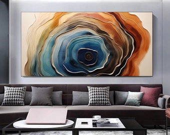 Extra Large Abstract Canvas Print, Modern Gold Wall Decor