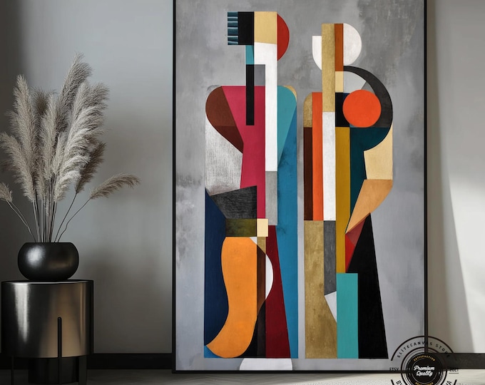Modern Geometric Figures | Colorful Abstract Canvas Wall Art