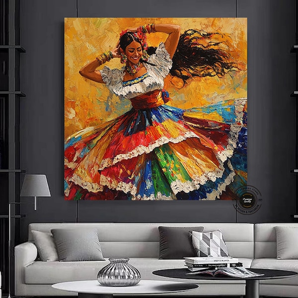 Mexican Dancer Canvas Print: Traditional Latin Dance Wall Art