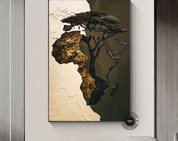 African map wall art.Africa art work, Africa map art, Africa continent art, Above bed art, Africa map wall hanging, Africa map poster