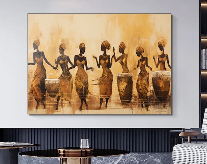 African American Culture Wall Art, African Culture Wall Decor, Local Women Wall Art, Abstract Canvas Wall Art, African Wall Art.