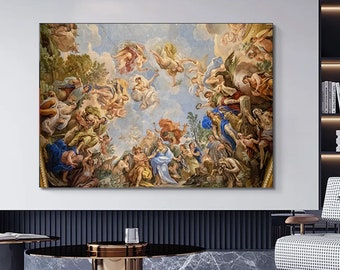 Renaissance Painting on Canvas - Palace of Versailles Ceiling Royal Wall Art Home Decor