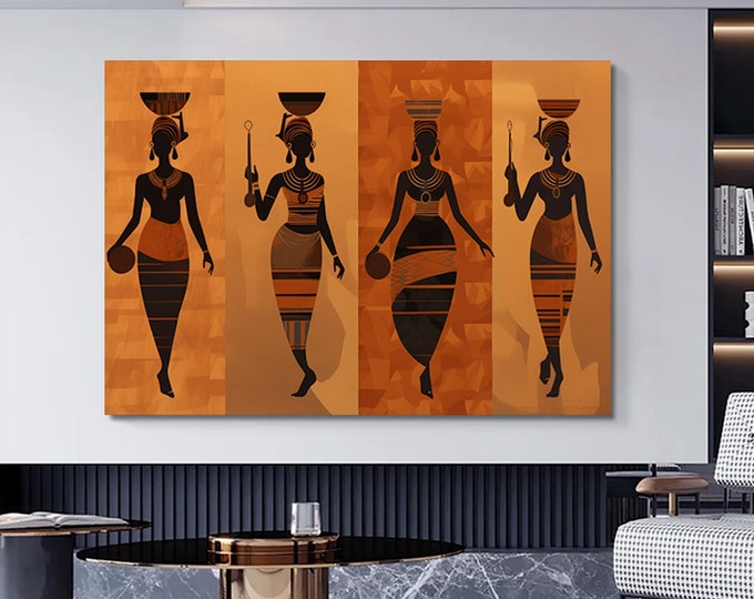 African American Culture Wall Art, African Culture Wall Decor, Local Women Wall Art, Abstract Canvas Wall Art, African Wall Art.