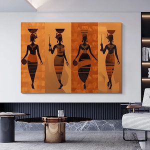 African American Culture Wall Art, African Culture Wall Decor, Local Women Wall Art, Abstract Canvas Wall Art, African Wall Art.