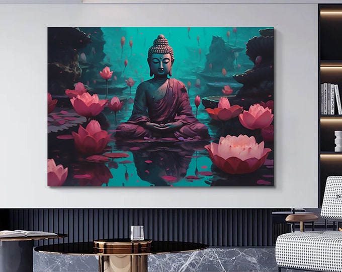 Buddha Canvas, Print, Wall Art Canvas Design, Ready To Hang Decoration, Buddha Print Wall Art,Asian Wall Art,Buddha Wall Art,Buddha Poster,