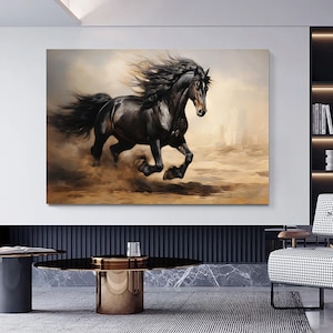 Prancing Horse Canvas Print: Modern Wall Art Decor