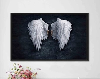 Banksy Angel Wings Canvas Art: Graffiti Street Art Style