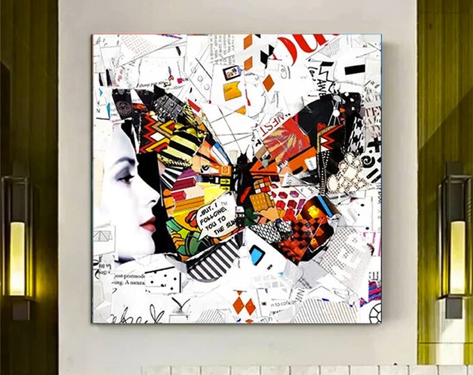 Butterfly Canvas Decors, Banksy style Canvas Decors, Graffiti Painting, Banksy style Graffiti Art, Canvas Print,
