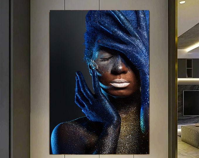 African Women ,Nordic Style Canvas Painting Portrait Posters and Prints Abstract Sexy Women Wall Pictures for Living Room Home Decor