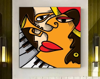 Abstract Jazz Canvas Print, Music Wall Art Decor