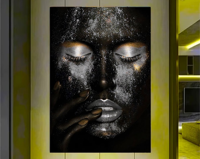 African Women ,Nordic Style Canvas Painting Portrait Posters and Prints Abstract Sexy Women Wall Pictures for Living Room Home Decor