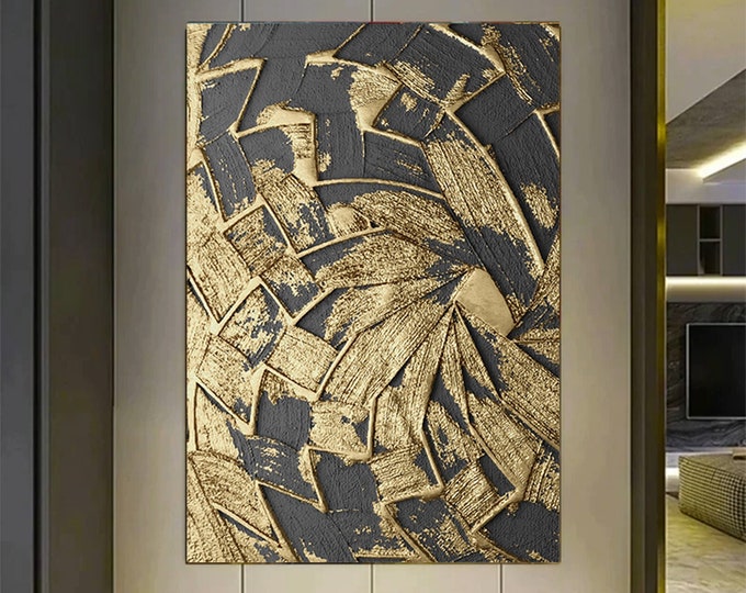 Black and Gold Abstract, Luxury Canvas Art, Abstract Art, Office Wall Art, Canvas Print, Abstract Canvas,