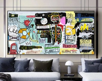 Banksy Style Graffiti Canvas: Street Art Painting, Ready to Hang