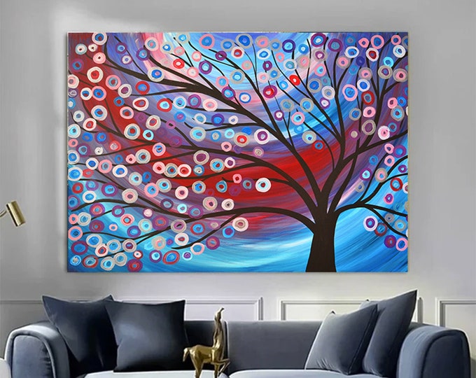 oil painting canvas paintingcolorful tree