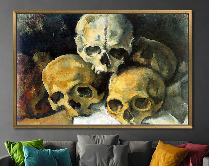 Paul Cezanne Pyramid of Skulls, Paul Cezanne Art, Pyramid of Skulls Wall Decor, Oil Painting Print, Reproduction Art, Famous Wall Decor,