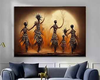 African Tribal Women Canvas Art, Ready to Hang
