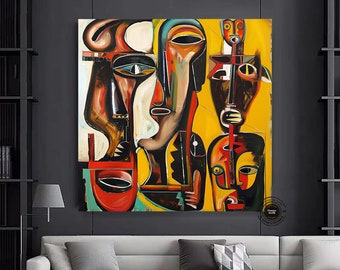 Framed African Abstract Art Poster: Ethnic Home Decor
