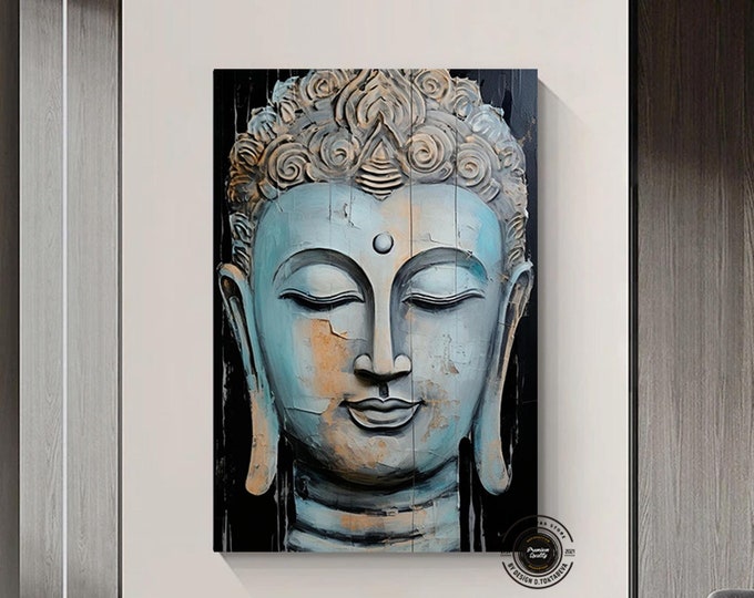 Buddha Canvas Painting, Yoga Artwork, Meditation Art Print, Buddha Wall Art Landscape, Buddhist Wall Decor, Yoga Wall Art Lotus, Home Gift